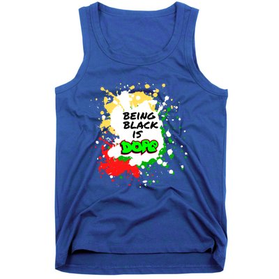 Black History Being Black Is Dope Spray Paint Graffiti 90s Gift Tank Top