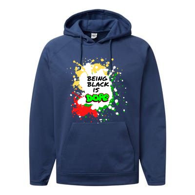 Black History Being Black Is Dope Spray Paint Graffiti 90s Gift Performance Fleece Hoodie