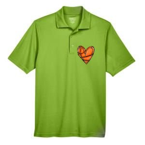 Basketball Heart Basketball Game Day Vibes Basketball Mom Gift Men's Origin Performance Pique Polo