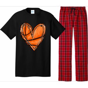 Basketball Heart Basketball Game Day Vibes Basketball Mom Gift Pajama Set