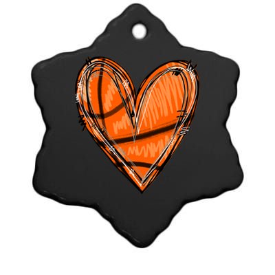 Basketball Heart Basketball Game Day Vibes Basketball Mom Gift Ceramic Star Ornament