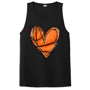 Basketball Heart Basketball Game Day Vibes Basketball Mom Gift PosiCharge Competitor Tank