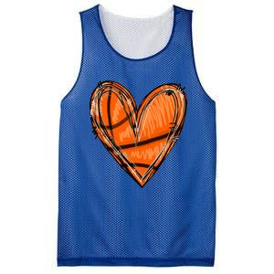 Basketball Heart Basketball Game Day Vibes Basketball Mom Gift Mesh Reversible Basketball Jersey Tank