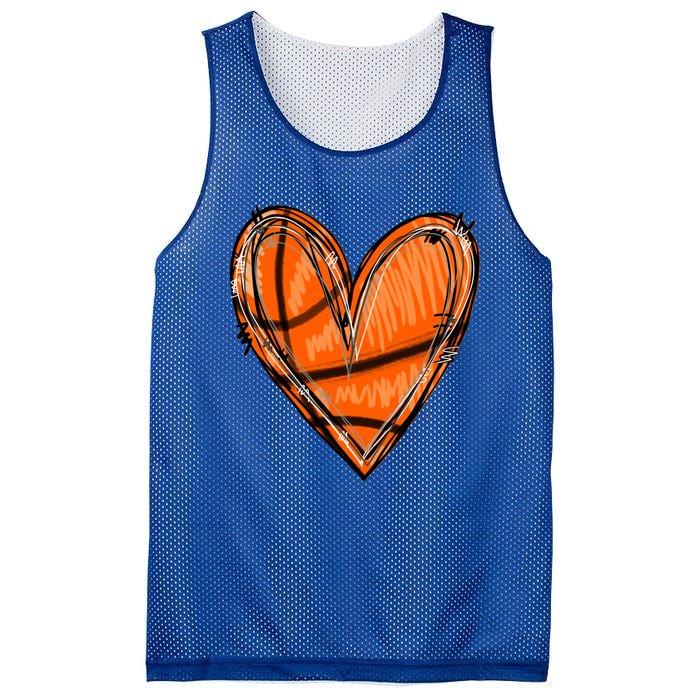 Basketball Heart Basketball Game Day Vibes Basketball Mom Gift Mesh Reversible Basketball Jersey Tank