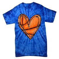 Basketball Heart Basketball Game Day Vibes Basketball Mom Gift Tie-Dye T-Shirt