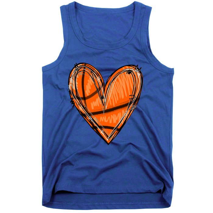 Basketball Heart Basketball Game Day Vibes Basketball Mom Gift Tank Top