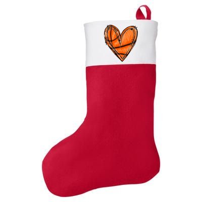 Basketball Heart Basketball Game Day Vibes Basketball Mom Gift Felt Holiday Christmas Stocking