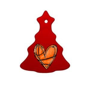 Basketball Heart Basketball Game Day Vibes Basketball Mom Gift Ceramic Tree Ornament