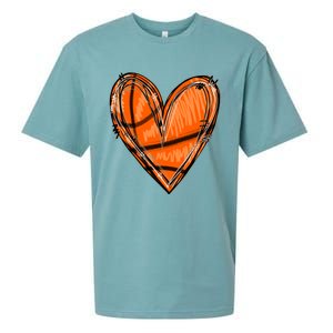 Basketball Heart Basketball Game Day Vibes Basketball Mom Gift Sueded Cloud Jersey T-Shirt