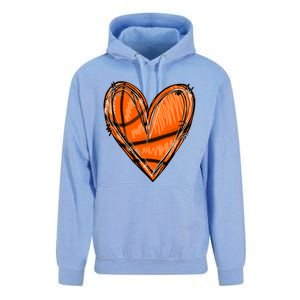 Basketball Heart Basketball Game Day Vibes Basketball Mom Gift Unisex Surf Hoodie