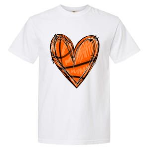 Basketball Heart Basketball Game Day Vibes Basketball Mom Gift Garment-Dyed Heavyweight T-Shirt