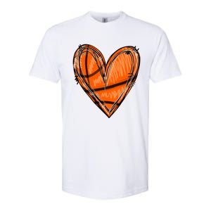 Basketball Heart Basketball Game Day Vibes Basketball Mom Gift Softstyle CVC T-Shirt