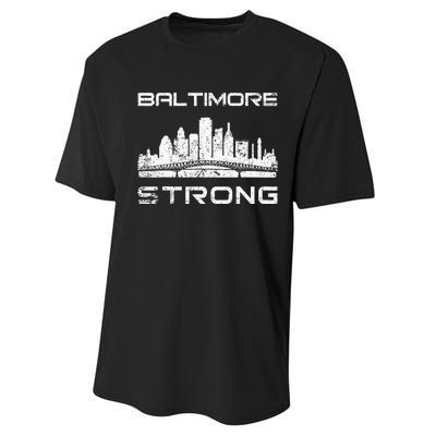 Baltimore Heart Baltimore Bridge Baltimore Strong Performance Sprint T-Shirt