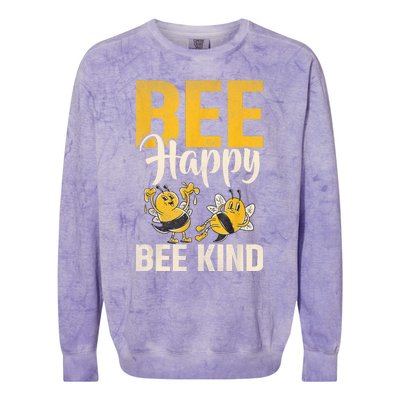 Bee Happy Bee Kind Bee Colorblast Crewneck Sweatshirt