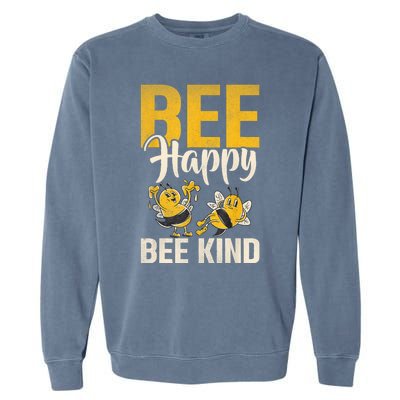 Bee Happy Bee Kind Bee Garment-Dyed Sweatshirt