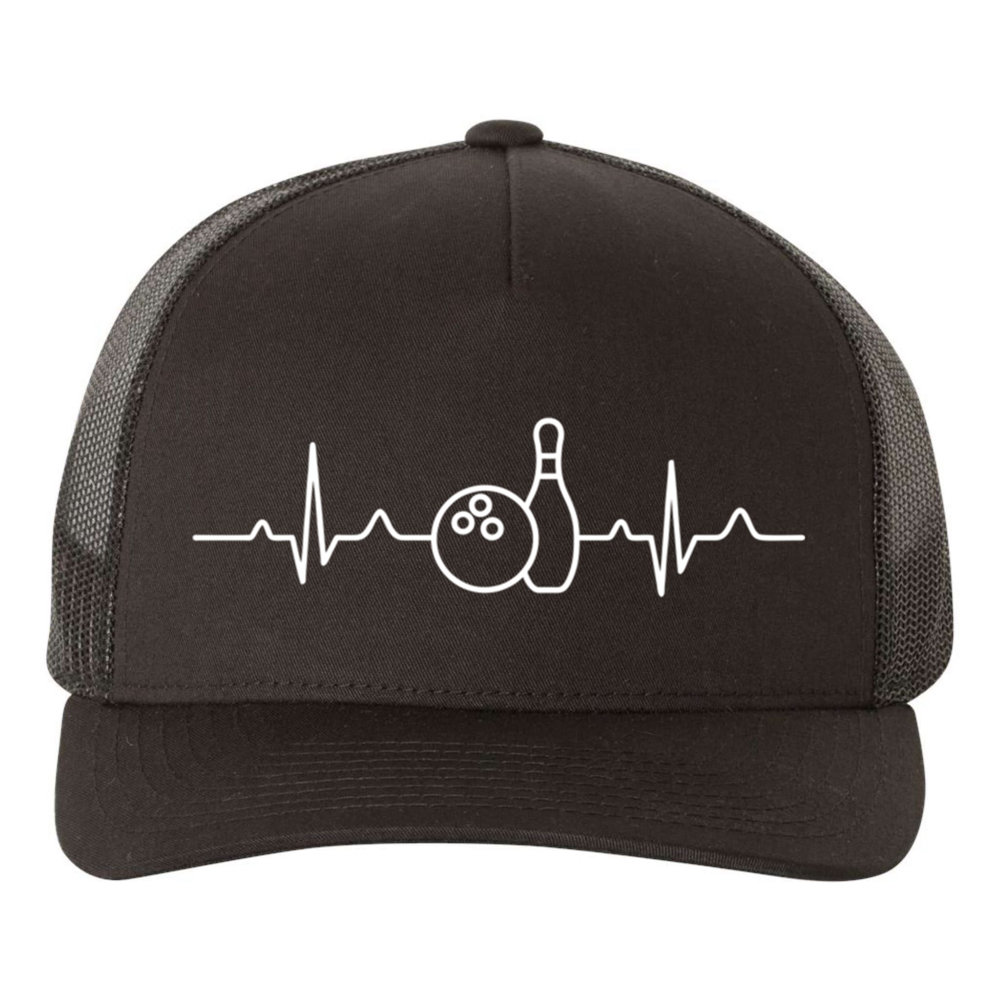 Bowling Heartbeat Bowling Funny Gift Bowling Team Party Gift Yupoong Adult 5-Panel Trucker Hat