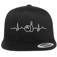 Bowling Heartbeat Bowling Funny Gift Bowling Team Party Gift Flatbill Hat