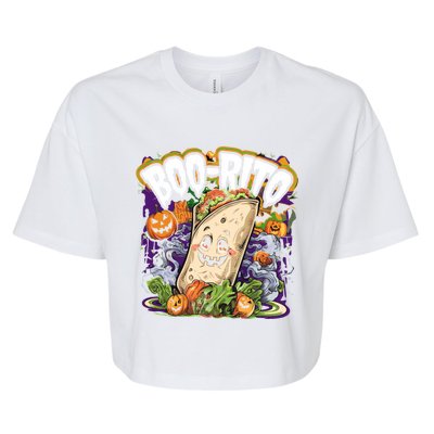 Boorito Halloween Burrito Cute Ghost Pumpkin Funny Gift Bella+Canvas Jersey Crop Tee