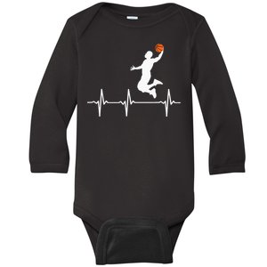 Basketball Heartbeat Baby Long Sleeve Bodysuit