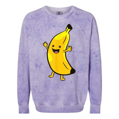 Banana Happy Banana Costume Fruit Love Bananas Colorblast Crewneck Sweatshirt