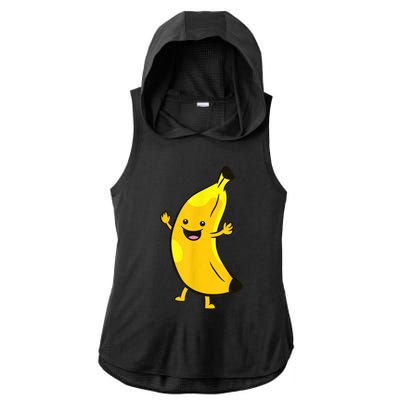 Banana Happy Banana Costume Fruit Love Bananas Ladies PosiCharge Tri-Blend Wicking Draft Hoodie Tank