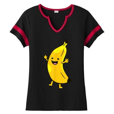 Banana Happy Banana Costume Fruit Love Bananas Ladies Halftime Notch Neck Tee