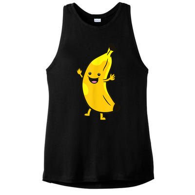 Banana Happy Banana Costume Fruit Love Bananas Ladies PosiCharge Tri-Blend Wicking Tank