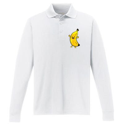 Banana Happy Banana Costume Fruit Love Bananas Performance Long Sleeve Polo