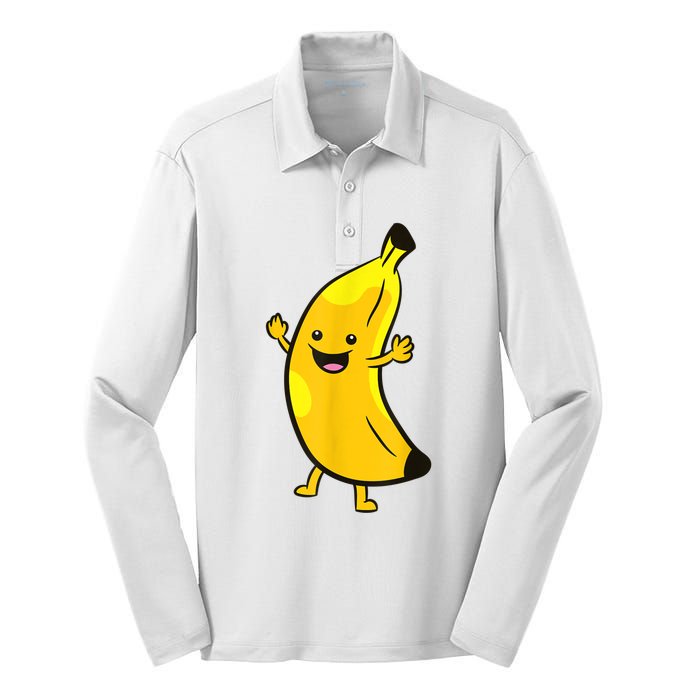 Banana Happy Banana Costume Fruit Love Bananas Silk Touch Performance Long Sleeve Polo