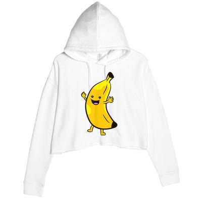 Banana Happy Banana Costume Fruit Love Bananas Crop Fleece Hoodie