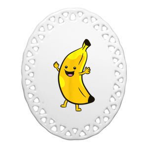 Banana Happy Banana Costume Fruit Love Bananas Ceramic Oval Ornament