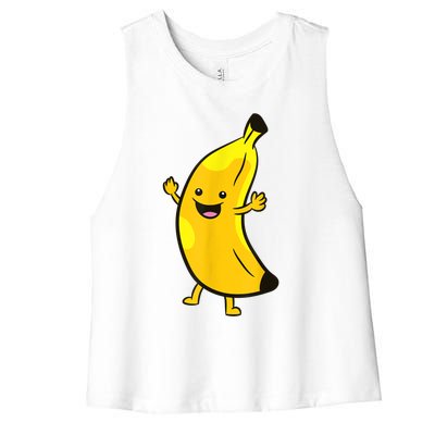 Banana Happy Banana Costume Fruit Love Bananas Women's Racerback Cropped Tank