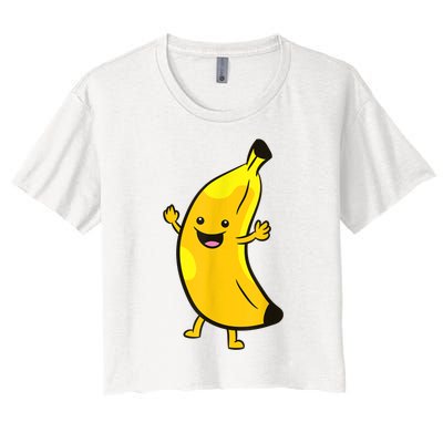 Banana Happy Banana Costume Fruit Love Bananas Women's Crop Top Tee