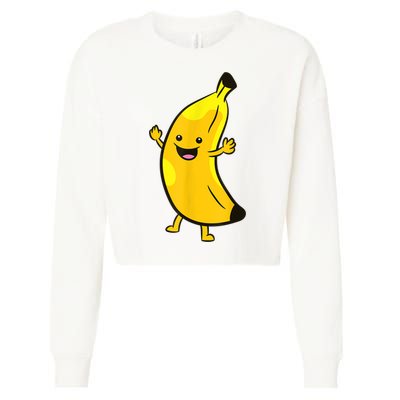 Banana Happy Banana Costume Fruit Love Bananas Cropped Pullover Crew
