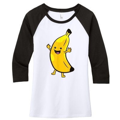 Banana Happy Banana Costume Fruit Love Bananas Women's Tri-Blend 3/4-Sleeve Raglan Shirt