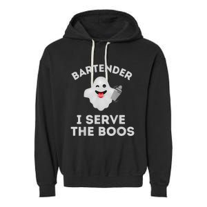 Bartender Halloween Bartender Ghost I Serve The Boos Garment-Dyed Fleece Hoodie