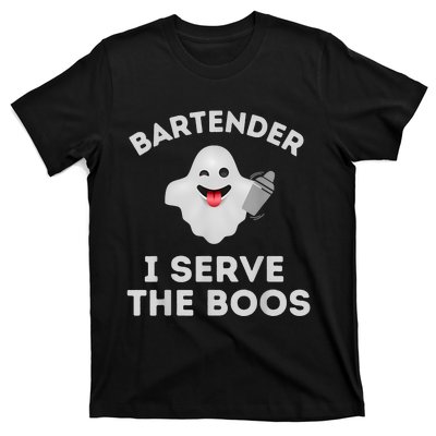 Bartender Halloween Bartender Ghost I Serve The Boos T-Shirt