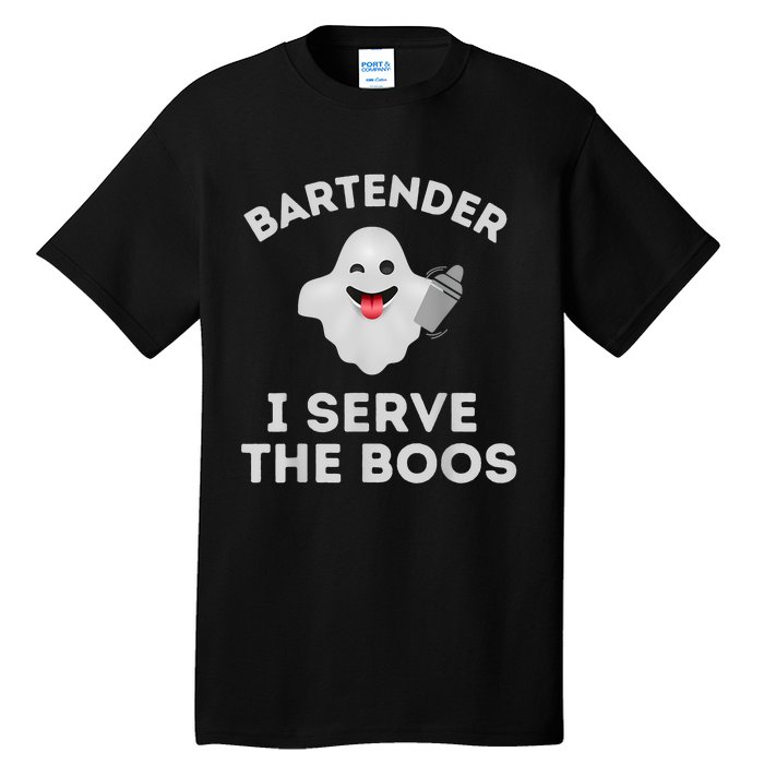 Bartender Halloween Bartender Ghost I Serve The Boos Tall T-Shirt