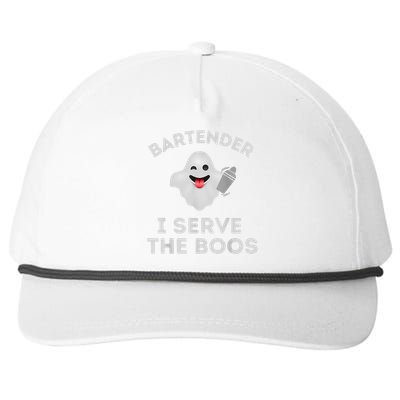 Bartender Halloween Bartender Ghost I Serve The Boos Snapback Five-Panel Rope Hat