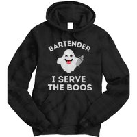 Bartender Halloween Bartender Ghost I Serve The Boos Tie Dye Hoodie