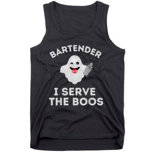 Bartender Halloween Bartender Ghost I Serve The Boos Tank Top