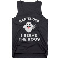 Bartender Halloween Bartender Ghost I Serve The Boos Tank Top