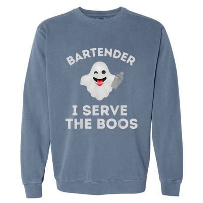 Bartender Halloween Bartender Ghost I Serve The Boos Garment-Dyed Sweatshirt