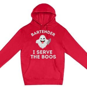 Bartender Halloween Bartender Ghost I Serve The Boos Premium Pullover Hoodie