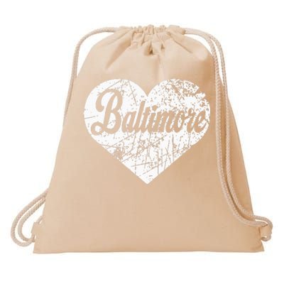 Baltimore Heart Drawstring Bag