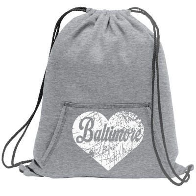 Baltimore Heart Sweatshirt Cinch Pack Bag