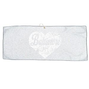 Baltimore Heart Large Microfiber Waffle Golf Towel