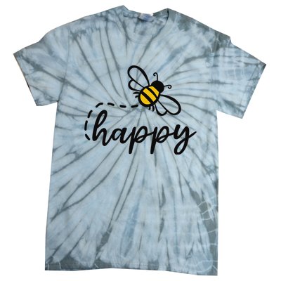 Be Happy Be Kind Bee Happy Inspirational Motivational Tie-Dye T-Shirt