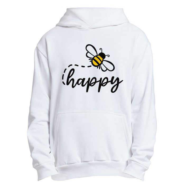 Be Happy Be Kind Bee Happy Inspirational Motivational Urban Pullover Hoodie