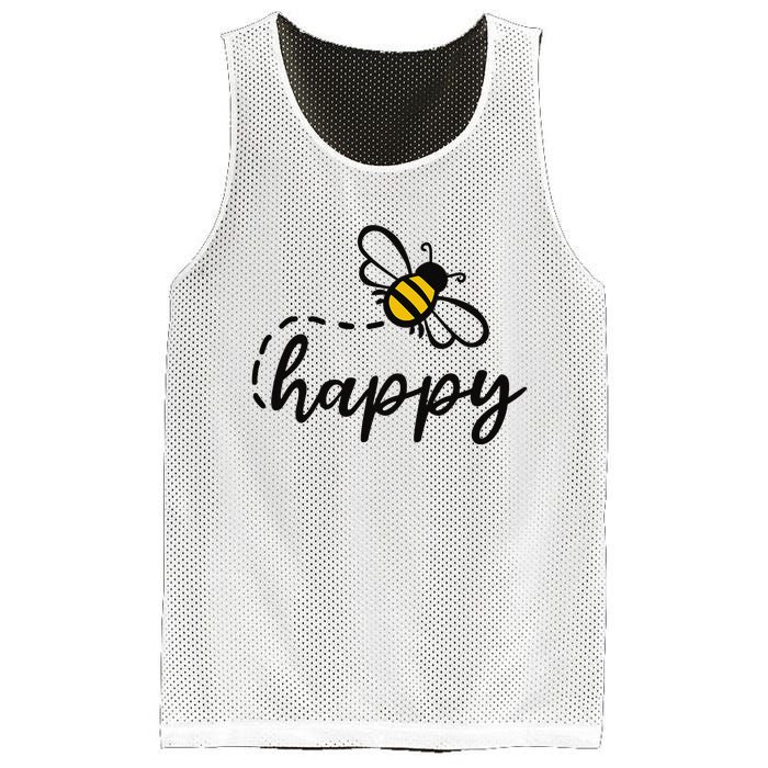 Be Happy Be Kind Bee Happy Inspirational Motivational Mesh Reversible Basketball Jersey Tank